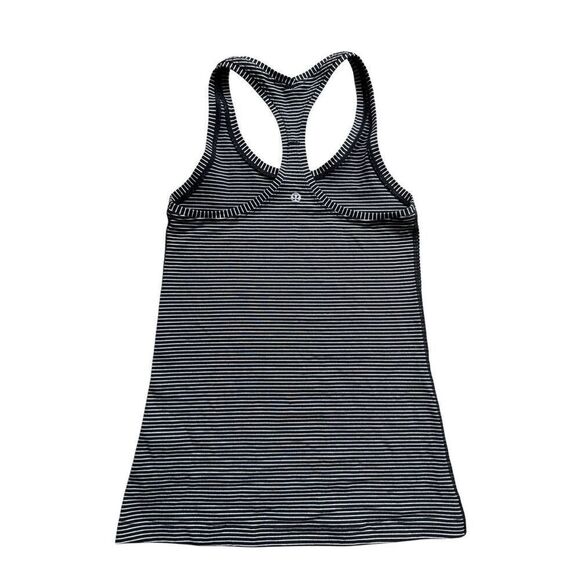 Lululemon Cool Racerback Parallel Stripe Black Size 4 - Picture 6 of 9